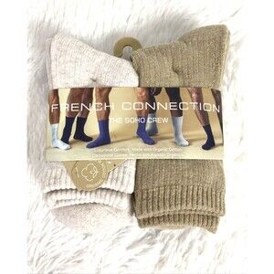 French Connection Crew Socks Organic Cotton Moisture 5-Pack Black Shoe 6-12
